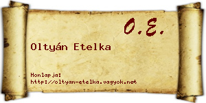 Oltyán Etelka névjegykártya