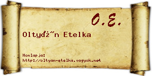 Oltyán Etelka névjegykártya